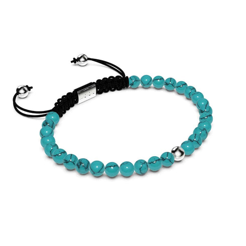 Türkis | 925er Sterlingsilber | Makramee-Armband mit Fokus-Edelstein